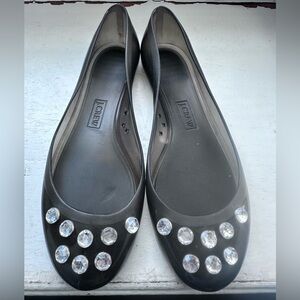 J. Crew Jelly Ballet Flats with Crystal Embellishments